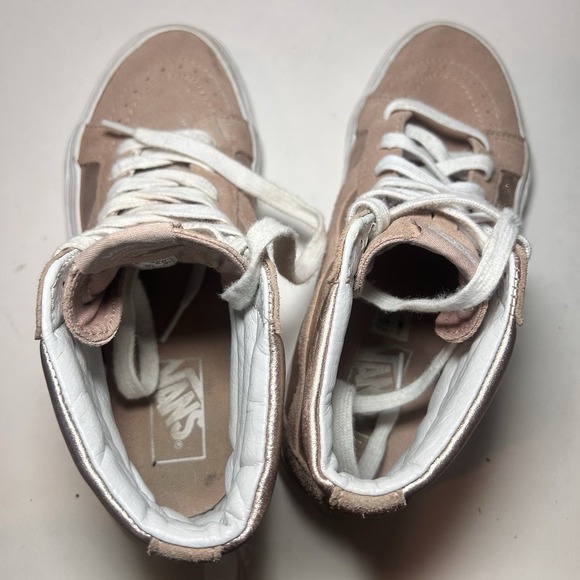 Vans Sk8 Hi Reissue Hi Tops Rose Gold Pink Peach Women's 8 Men's 6.5 - Picture 6 of 7